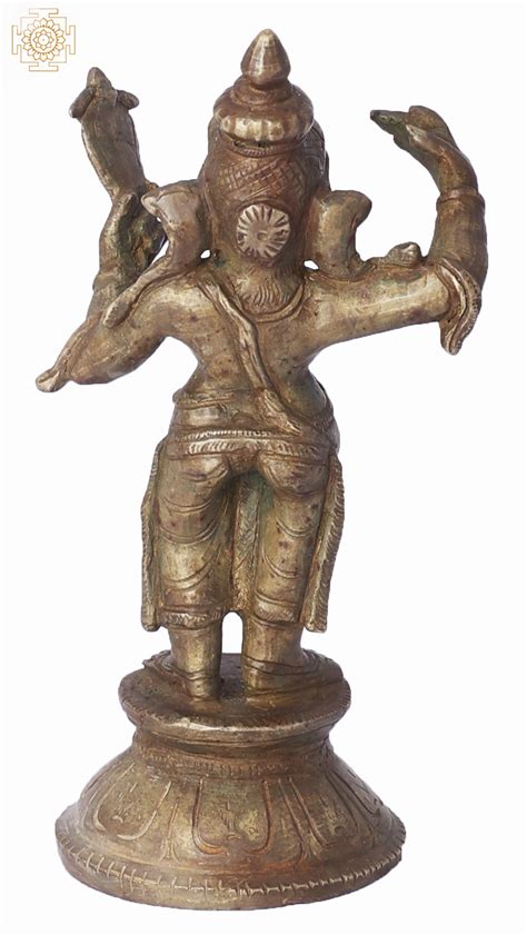5 Small Standing Bhagawan Ganesha Panchaloha Bronze Statue Handmade