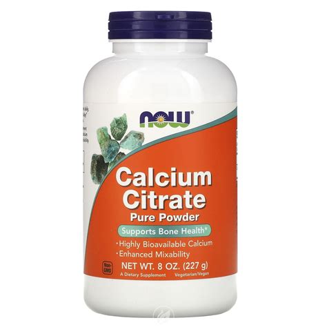 Now Supplements Calcium Citrate Powder 8 Oz