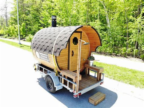 Round Mobile Barrel Sauna Economy No Change Room