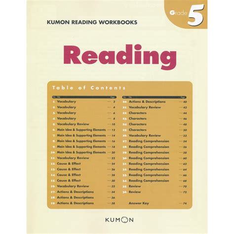 Kumon Reading Workbooks Grade 5 Kumon Babyonline Hk