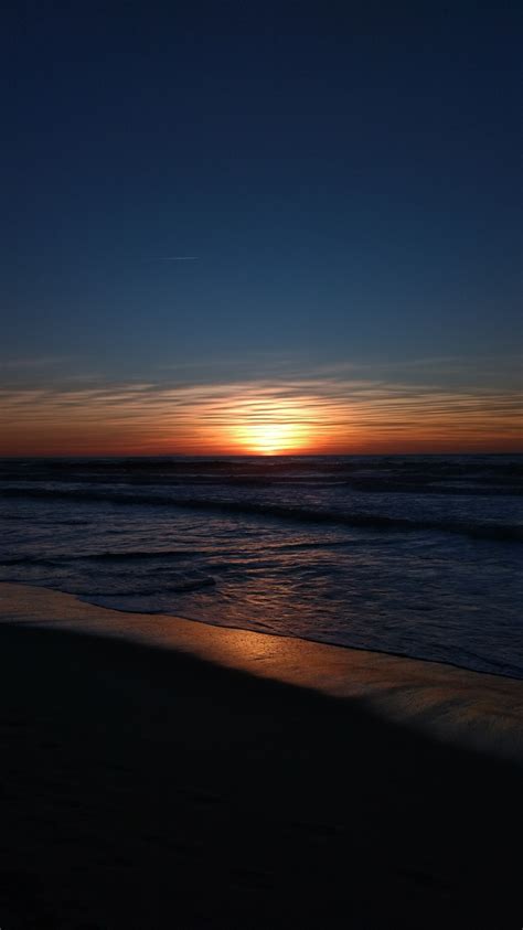 Download Horizon Skyline Sunset Beach 750x1334 Wallpaper Iphone 7