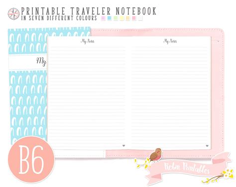 B6 Dotted Line Note Traveler Notebook Refill Small Printable Etsy