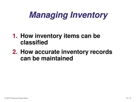 12 Managing Inventory Powerpoint Presentation To Accompany Ppt Download