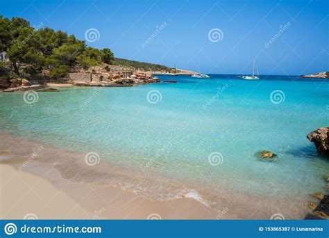 Ibiza Portinatx Arenal Petit Beach In Balearics Stock Image Image Of