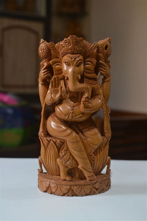 sandalwood decorative ganesha idol fine hand carved statue etsy