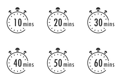 Premium Vector Set Of Timer Stopwatch Icons Countdown 102030405060