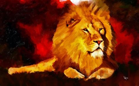 Painting Of Lion Painting Lion Art Print Lion Print From Original Lion