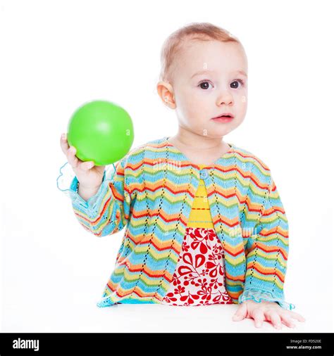 Cute Baby Play With Ball Stock Photo Alamy