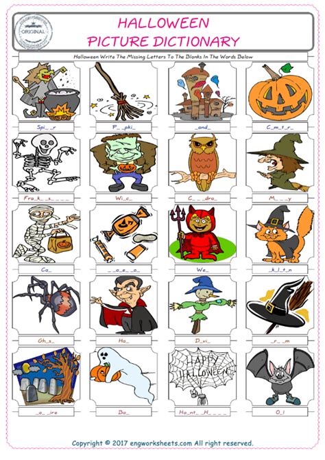 Halloween English Esl Vocabulary Worksheets Engworksheets