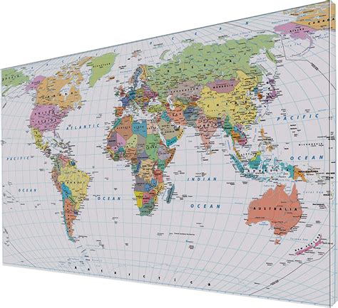 Extra Large World Map Decal Colored World Map Travel Map Decal Etsy