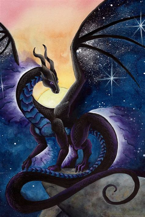 Buy Nightfall By Carla Morrow Midnight Black Mystical Dragon Fantasy