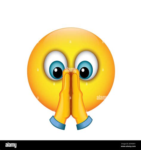 Praying Emoji Folded Hands Emoticon Vector Illustration Stock Vector Image Art Alamy