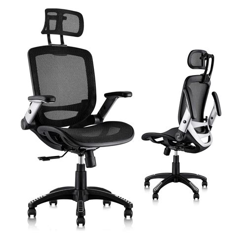 Gabrylly Ergonomic Mesh Office Chair High Back Desk Chair Adjustable Headrest With Flip Up