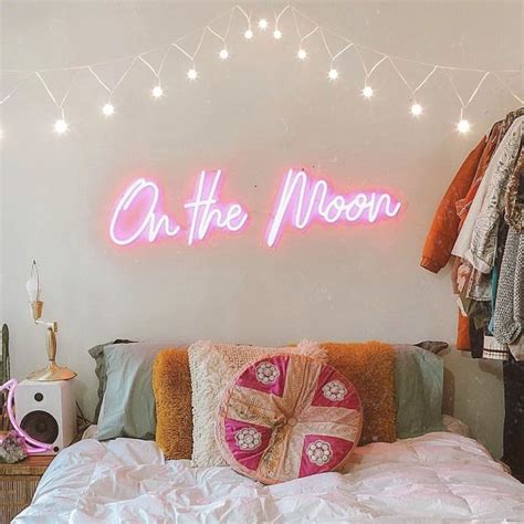 On The Moon Neon Led Flex Sign Neon Bedroom Neon Lights Bedroom