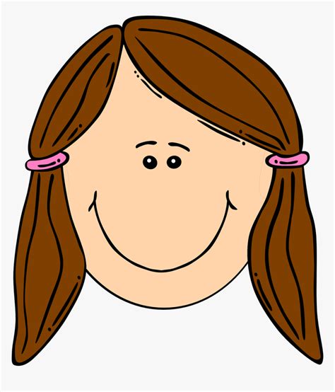 Girl Brown Hair Ponytail Happy Smiling Sad Face Girl Cartoon Hd