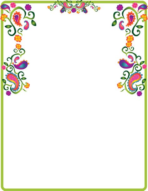 Colorful Paisley Border Clip Art Png Download Large Size Png Image
