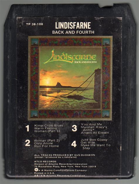 lindisfarne back and fourth 1978 atlantic a14 8 track tape