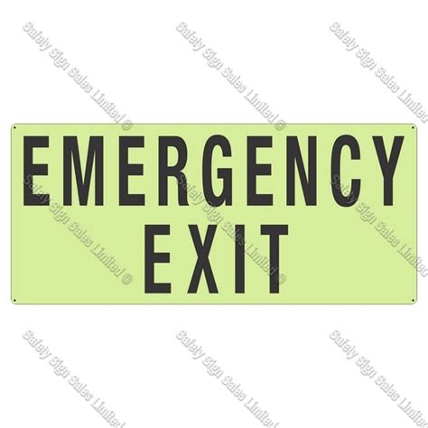 Plemex Emergency Exit Photoluminescent Sign Best Signs In Nz