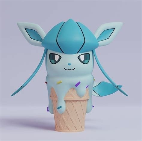 pokemon ice cream glaceon 3d model 3d printable cgtrader