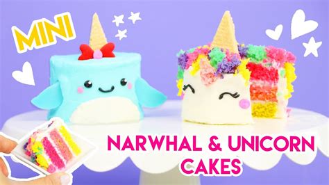 How To Make Miniature Unicorn And Narwhal Cakes Youtube