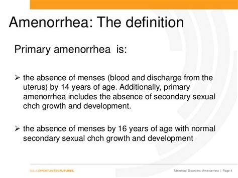 Amenorrhea