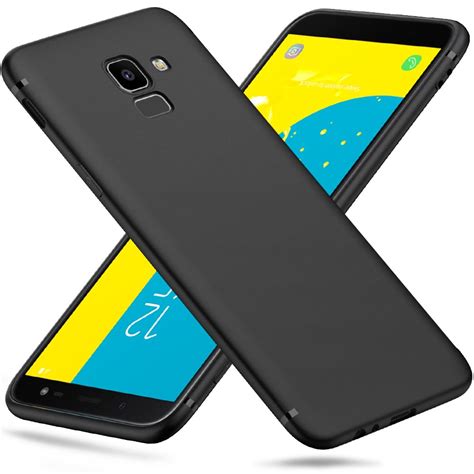 Peakally Samsung Galaxy J6 2018 Case Black Tpu Cover Phone Case Matte