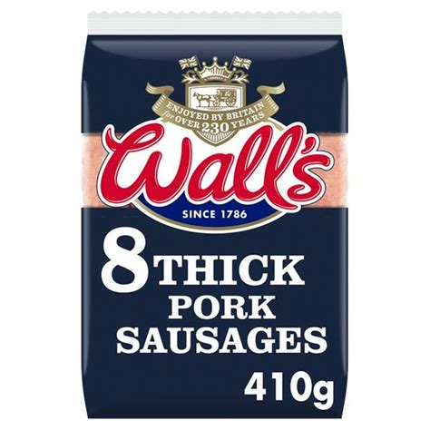 Walls Thick Pork Sausages X8 410g £275 Compare Prices
