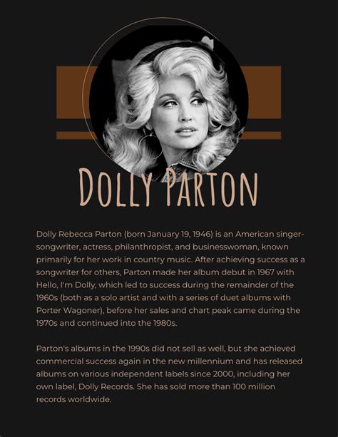 Dolly Parton Biography Biography Template