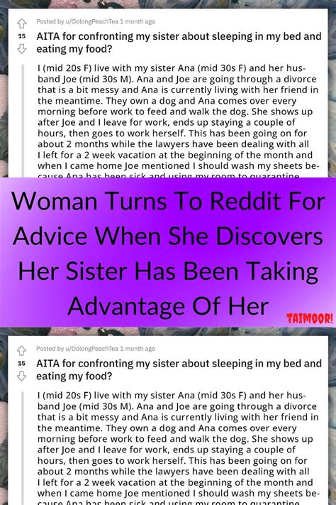 Woman Turns To Reddit For Advice When She Discovers Her Sister Has Been Taking Advantage Of Her