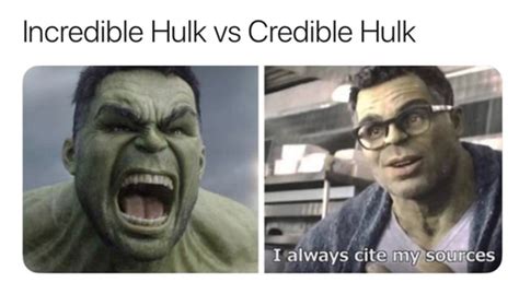 Incredible Hulk Vs Credible Hulk Ifunny