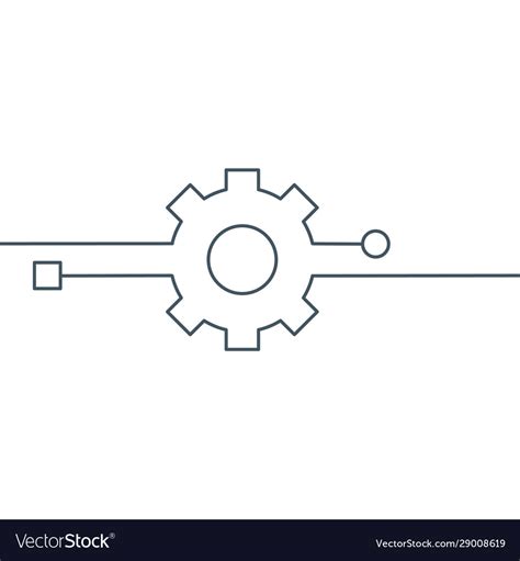Function Technology Logo Linear Cog Gear Icon Vector Image