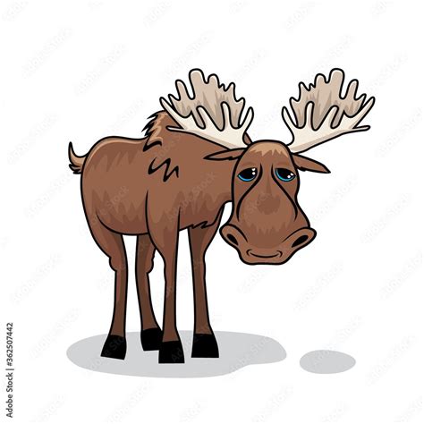Moose Cartoon Cute Animals Illustration Stock Vector Adobe Stock