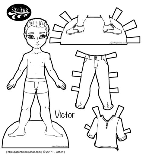 Víctor A Latino Boy Paper Doll Gets Some Contemporary Clothing