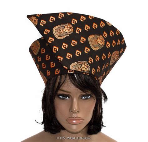 African Hat Wrap Around Hat African Hats African Head Wear Pharaohs Headdress Fabric South