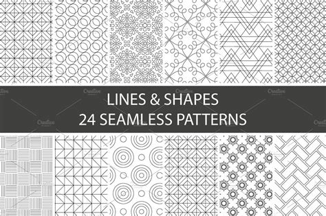 Lines And Shapes 24 Patterns Graphic Patterns ~ Creative Market