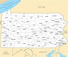 Pennsylvania State Map With Cities – Map Vector