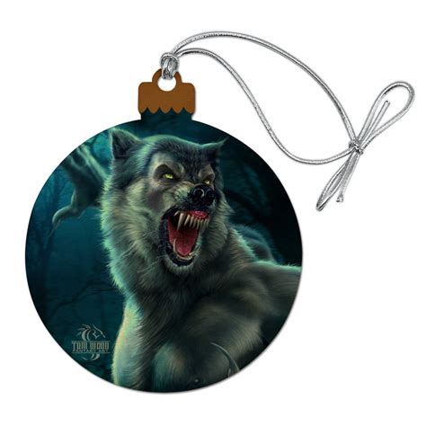Crazy Scary Werewolf Monster Wood Christmas Tree Holiday Ornament