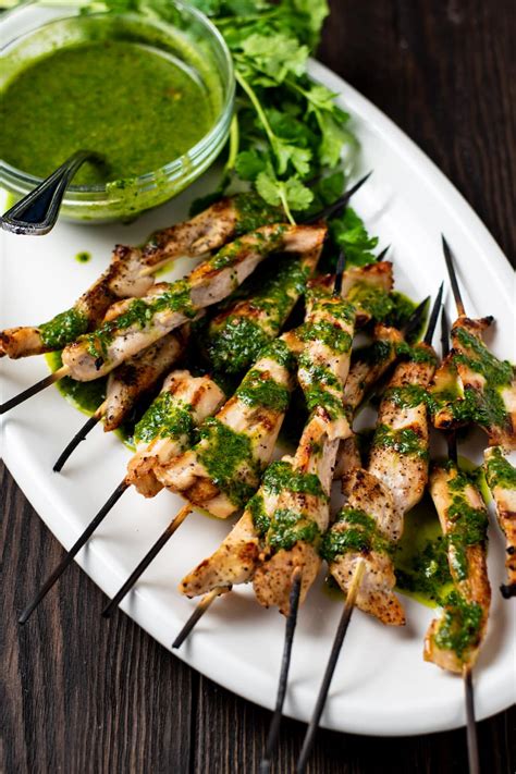 Grilled Chimichurri Chicken Skewers Recipe Kitchen Swagger