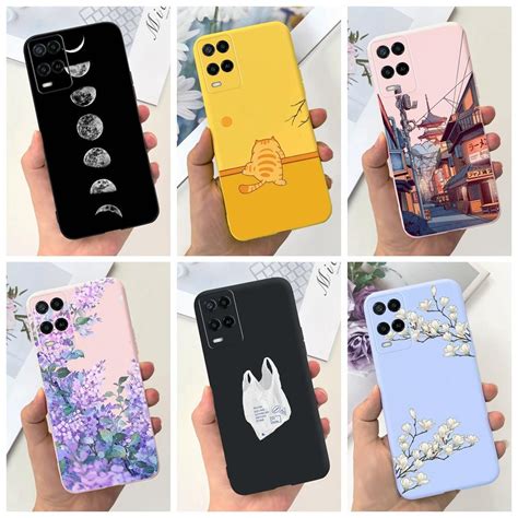 oppo a54 4g case cph2239 aesthetic cute cartoon cat flower shockproof back cover oppo a54 phone