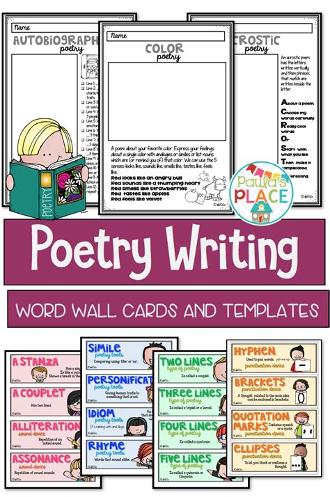 Poetry Writing Templates And Word Wall Pack In 2022 Writing Poetry