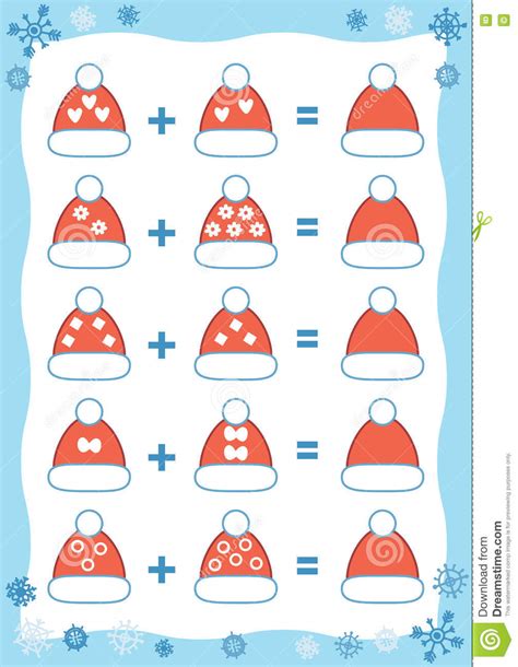 Free preschool and kindergarten worksheets for christmas. Counting Educational Game. Addition Christmas Worksheet ...