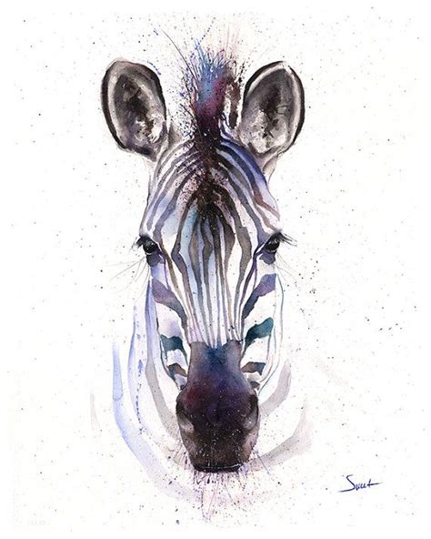 Zebra Art Print Watercolor Painting Decor By Eric Sweet Etsy Zebra