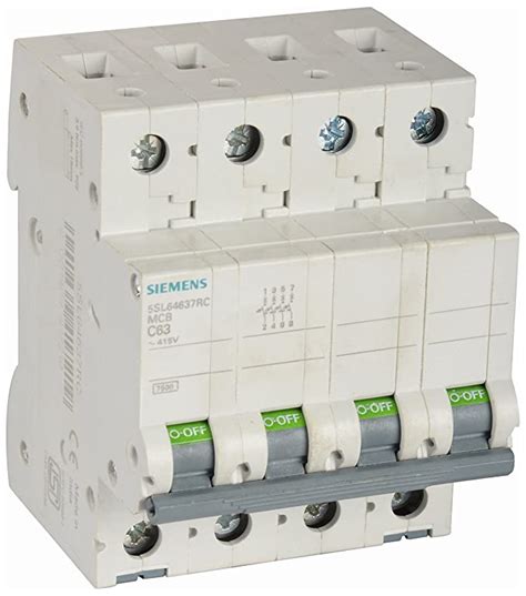 Buy Siemens Plastic 63a 4 Pole Mcb White And Grey Online At Low