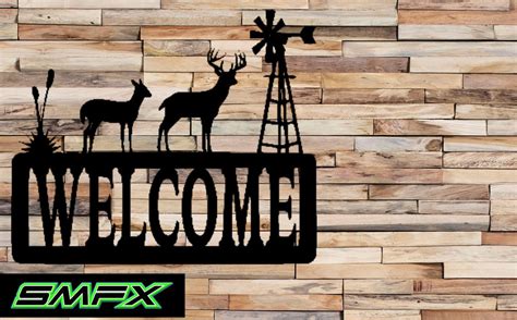 Deer Welcome Sign House Number Sign Windmill — Smfx Metal Art