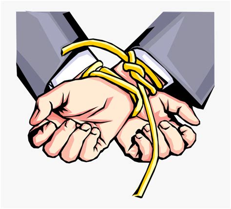 Vector Illustration Of Hands Tied With Rope Tied Clip Art Hd Png