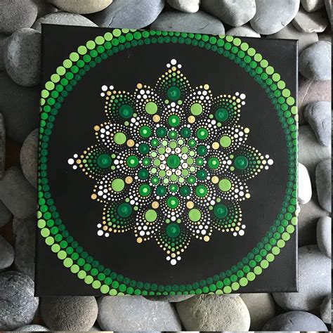 5d diamond painting kits at up to 50% off. 12" X 12" Hand-Painted Mandala on Canvas - dot painting ...