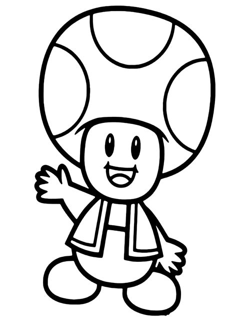 Draw Toad Mario Coloring Page Free Printable Coloring Pages