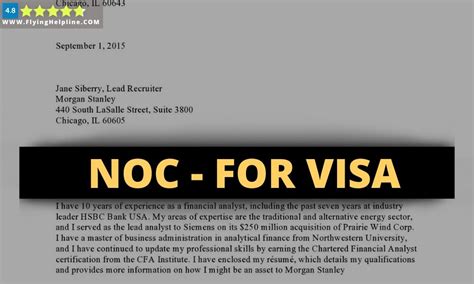 Noc Letter For Visa Application From Company Flying Helpline