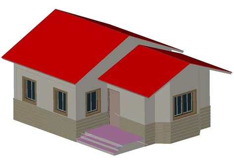 3d Simple House Dwg File Cadbull