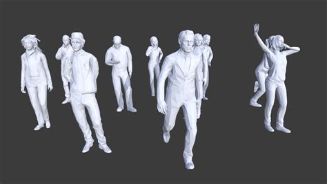Low Poly People Collection 11 Buy Royalty Free 3d Model By Mega3d